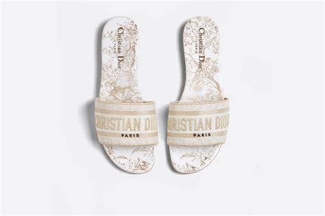 dior dway slides white and gold